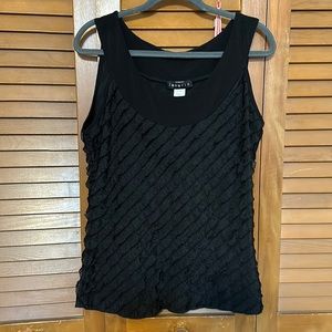 Ruffle Black Tank